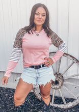 Leopard & Stripes Long Sleeve {Pink}