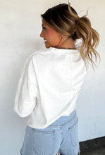 Regan Raw Hem Semi-Crop Tee {White}