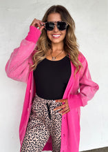 The Desi Sweatshirt Cardigan {Hot Pink}