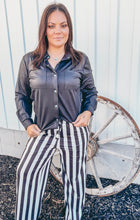 Leather Luxe Button Up Top {Midnight}