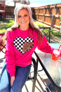 Checked In Love Pullover Sweatshirt