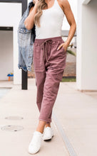 Mauve Cargo Crop Pants