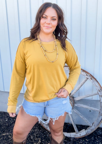 Mustard Pullover Top