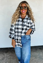 The Juniper Plaid Button Up {White}