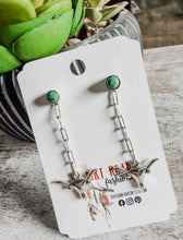 Turquoise & Sterling Steer Drop Earrings