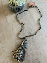 Leopard Beaded Tassel Necklace
