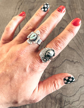 White Buffalo Floral Ring {Size 8 & 9}