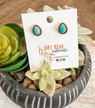 Turquoise & Copper Stud Earrings