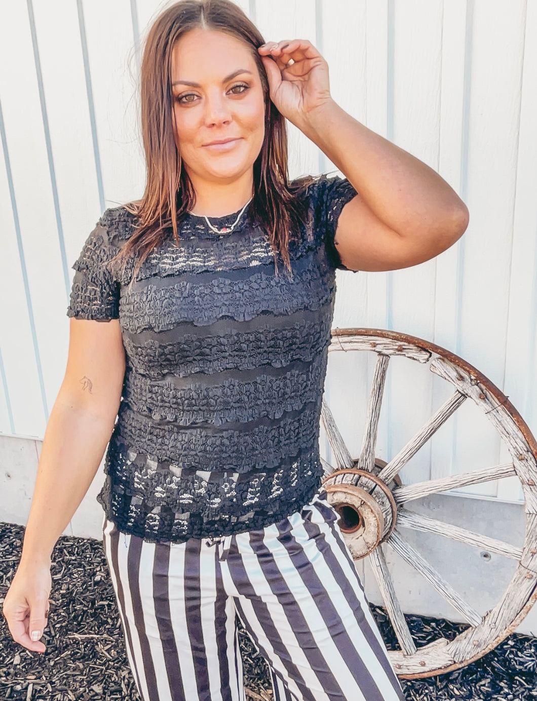 Rosalie Lace Tee {Black}