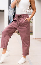 Mauve Cargo Crop Pants