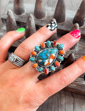 Turquoise & Spiny Oyster Ring {Size 7}