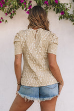 Alma Floral Lace Ruched Bubble Sleeve Top