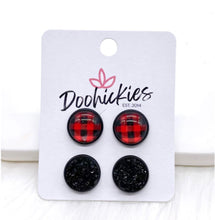 Buffalo Plaid Duo Studs Set