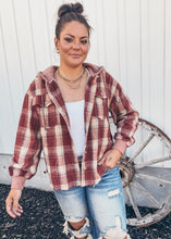 Mountain Morning Plaid Shacket {Red}