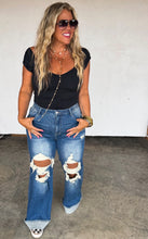 Distressed Wide Leg Jeans