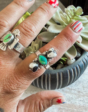 White Buffalo & Turquoise Ring {7.5}