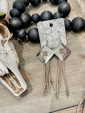 Square Concho Leather Tassel Earrings