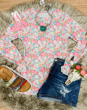 Pink Floral Mesh Long Sleeve