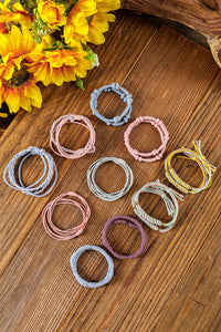 10pcs Pink Knotted Hair Ties