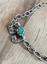 MADE TO ORDER Turquoise Stamped Initial Necklace