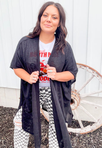 Black Knit Kimono