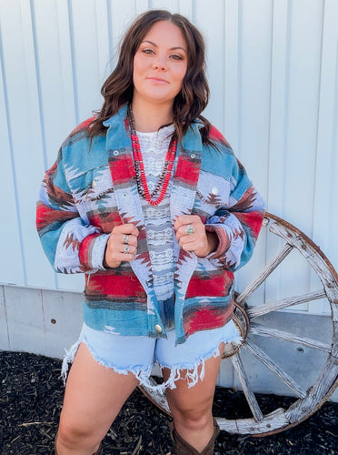 Covelo Aztec Jacket {Red}