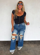 Distressed Wide Leg Jeans
