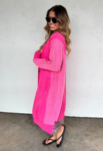 The Desi Sweatshirt Cardigan {Hot Pink}