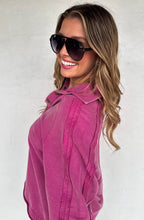 Marley Button Pullover {Fuschia}