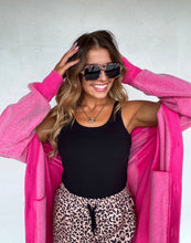 The Desi Sweatshirt Cardigan {Hot Pink}