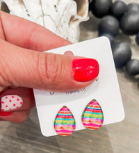 Summer Stripes Teardrop Stud Earrings