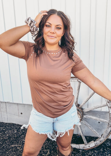 Starry Stud Mocha Tee