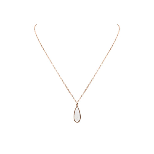 Druzy Collection - Rose Gold Petite Quartz Drop Necklace