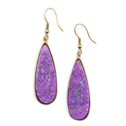 Druzy Collection - Royal Quartz Drop Earrings