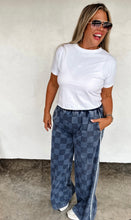 Checkered Wide Leg Jeans