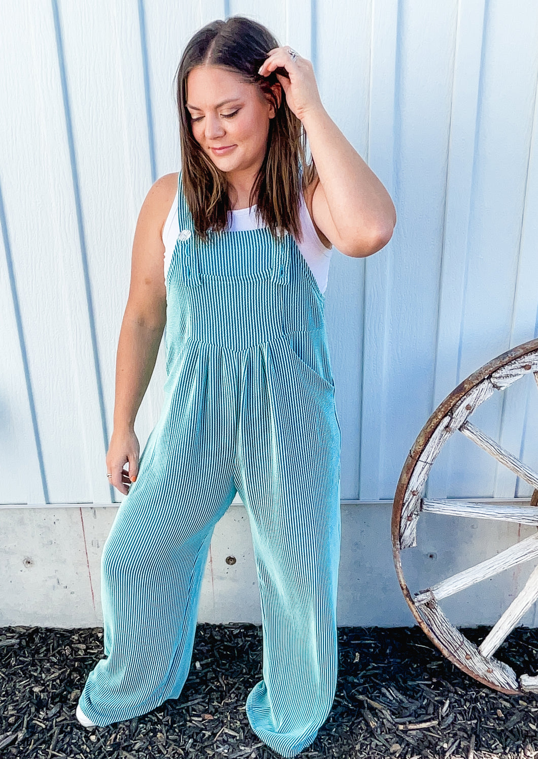 Karli Boho Overalls {Aqua}