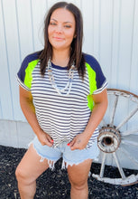 Navy & Neon Tee