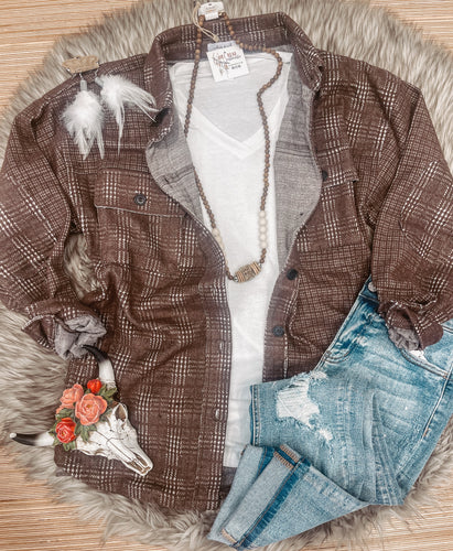 Brown Plaid Shacket