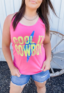 Cool It Cowboy Tank {Pink}