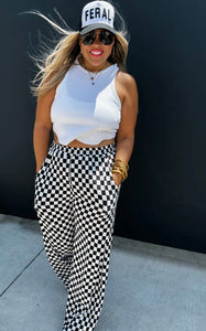 Bold Block Checkered Pants