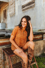 Cowtown Cutesy Lace Tee {Saddle}