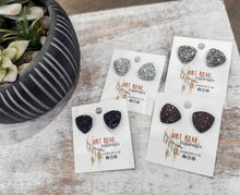 Glittery Triangle Stud Earrings