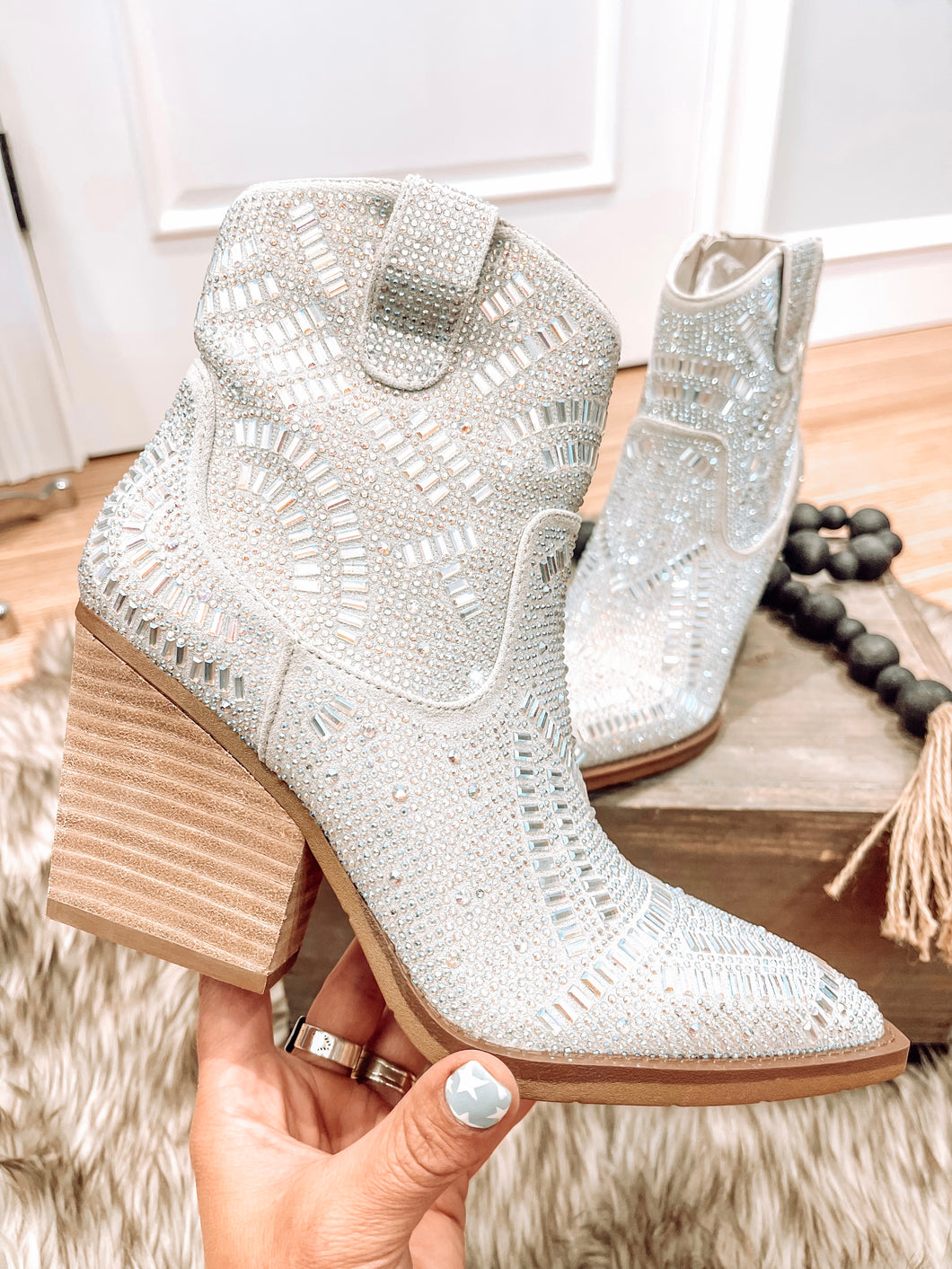 The Maze Sequin Boot (Cream)