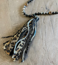 Leopard Beaded Tassel Necklace