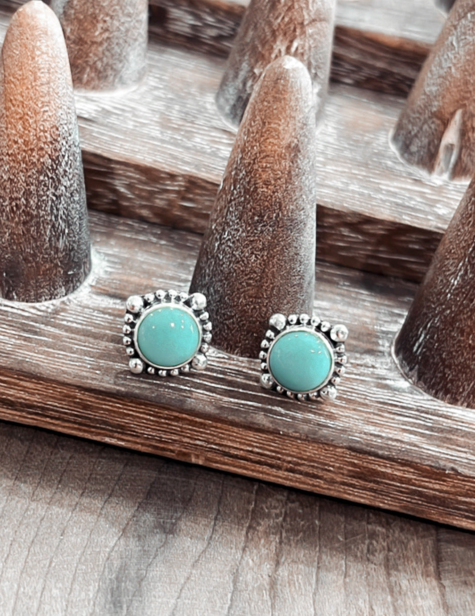 Turquoise & Sterling Stud Earrings