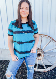 Topsy Teal Striped Tee