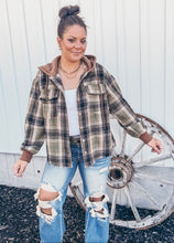 Mountain Morning Plaid Shacket {Green}