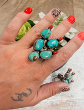 Cactus Turquoise & Coral Ring