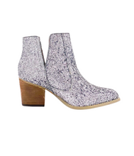 Fiera Glitter Booties in Pewter