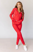 Candy Apple Performance Fleece Half Zip Hoodie {Ampersand}